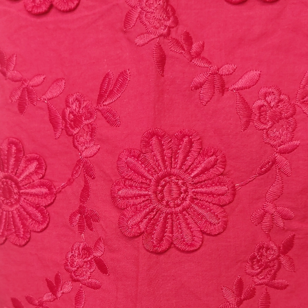 Talbots Red Floral Embellished Sleeveless Top Medium - Picture 5 of 14
